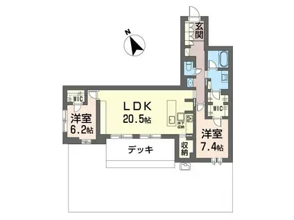 シャーメゾン藤雅庭(2LDK/1階)の間取り写真