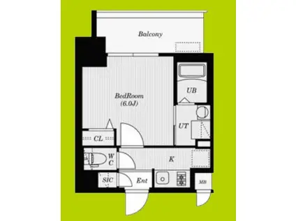 エスリードレジデンス大阪グランノースII(1K/8階)の間取り写真