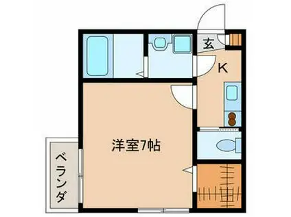 シリウス(1K/1階)の間取り写真