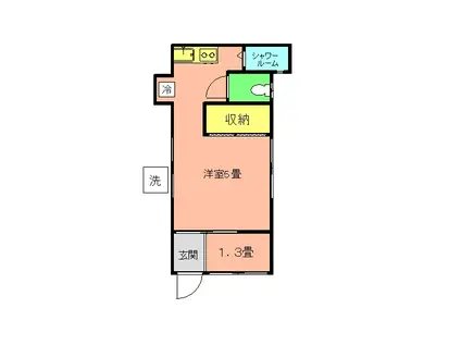 浅間ハイツ(1K/1階)の間取り写真