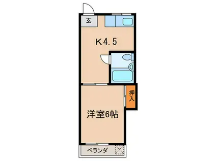 サンライトレジデンス(1K/1階)の間取り写真