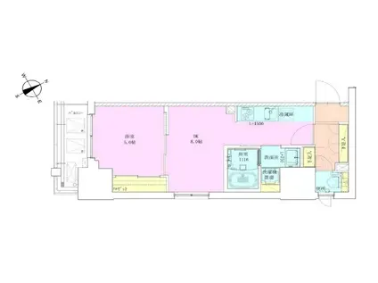 門前仲町レジデンス九番館(1DK/8階)の間取り写真