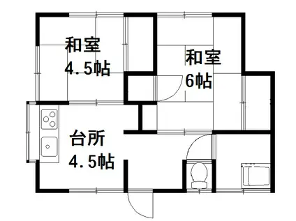 関本荘(2DK/2階)の間取り写真