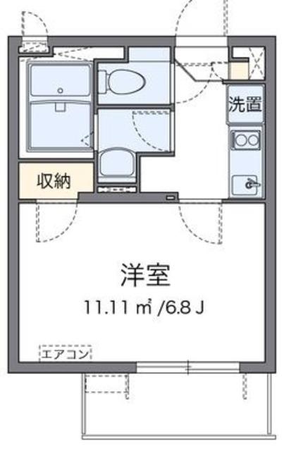 クレイノサニープレイス中村橋(1K/3階)の間取り写真
