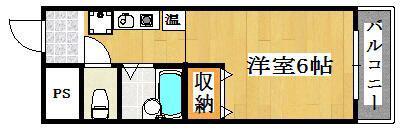マンションロア(1K/3階)の間取り写真