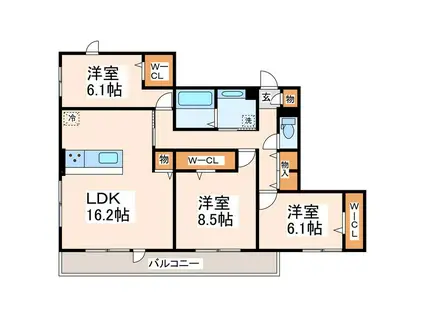 ラ・メゾン アン(3LDK/3階)の間取り写真