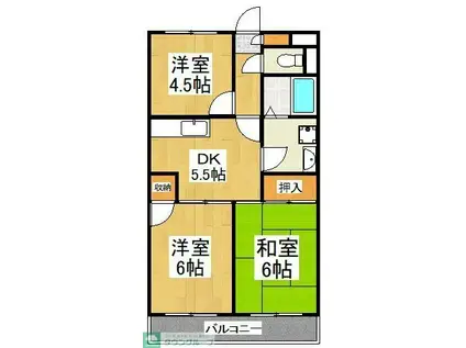 セプドール田村(3DK/3階)の間取り写真