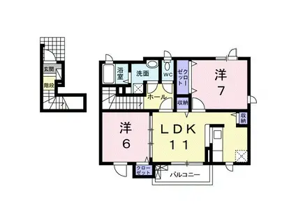 ルミエール(2LDK/2階)の間取り写真