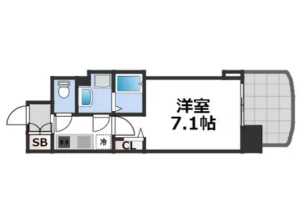 セレニテ日本橋プリエ(1K/15階)の間取り写真