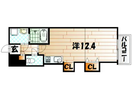 ベーシックビル(ワンルーム/3階)の間取り写真