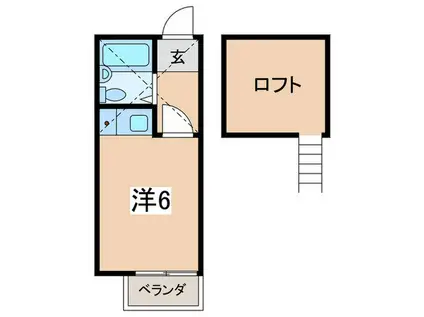 ドルフ希望が丘(ワンルーム/2階)の間取り写真