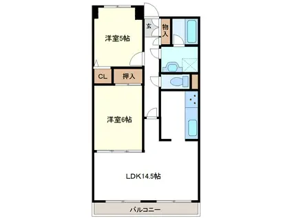 ガーデンプラザ泉中央(2LDK/4階)の間取り写真