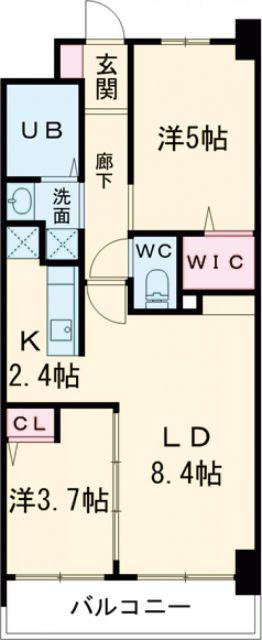 コンダクトレジデンスHIGUCHIMACHI(2LDK/9階)の間取り写真