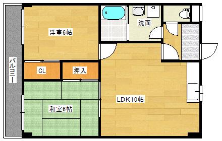 WELFARE FUJIOKA(2LDK/2階)の間取り写真