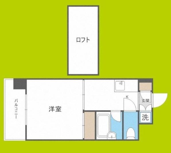 FIVE TWO(1DK/8階)の間取り写真