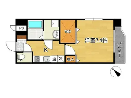 ネオシティ八乙女(1K/1階)の間取り写真