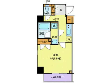 ガリシア用賀(1K/4階)の間取り写真