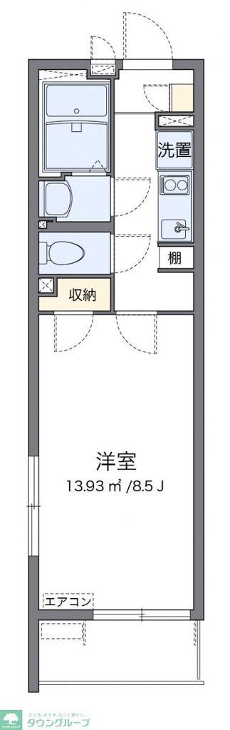 クレイノL ESTATE(1K/2階)の間取り写真