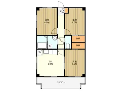 メゾン野上(3DK/4階)の間取り写真