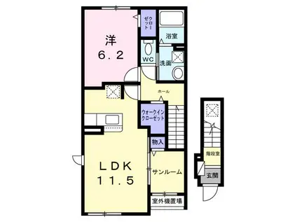 グランメゾン扇屋(1LDK/2階)の間取り写真