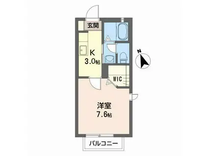 シャーメゾンWITH-K(1K/1階)の間取り写真