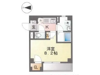 ピアナカノ(1K/1階)の間取り写真