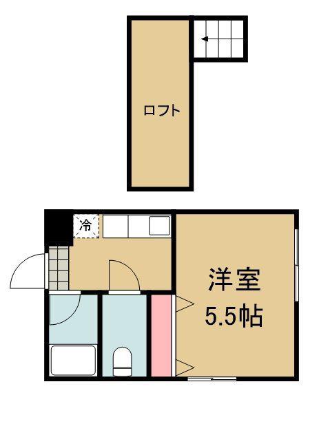 畳屋丁ハイツ(1K/1階)の間取り写真