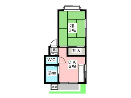 パールハイツ栄(1DK/1階)の間取り写真