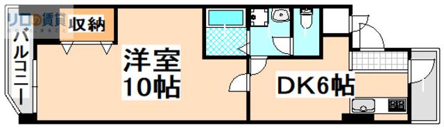 第二中村マンション(1DK/1階)の間取り写真