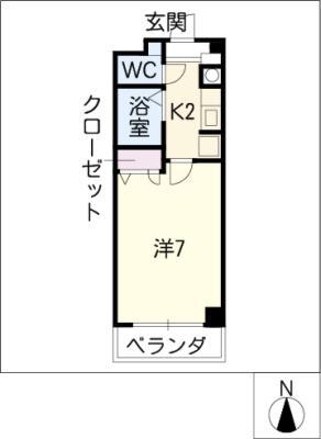 LIFE壱番館(1K/1階)の間取り写真