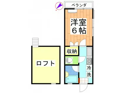 パークサイドK(1K/1階)の間取り写真