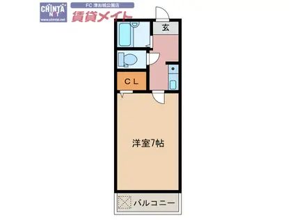 PEARLY(1K/2階)の間取り写真