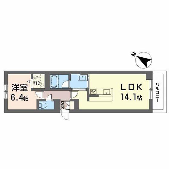 フルールブラン(1LDK/2階)の間取り写真
