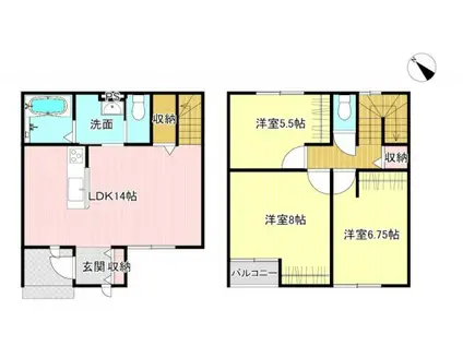 GREEN GABLES(3LDK/1階)の間取り写真