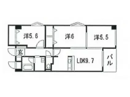 光原第5マンション(3LDK/3階)の間取り写真