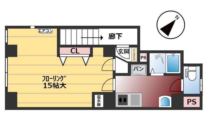 中野第二ビル(1K/2階)の間取り写真
