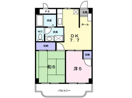 トクツネIII(2DK/3階)の間取り写真