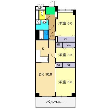 ヴィラコートSEI(2LDK/3階)の間取り写真