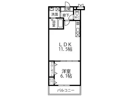 楠弥の里(1LDK/2階)の間取り写真