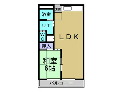コスモタウン(1LDK/3階)の間取り写真