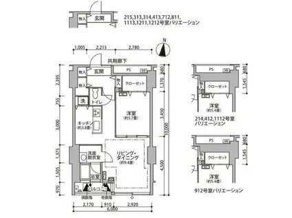 東雲キャナルコートCODAN11号棟(1LDK/11階)の間取り写真