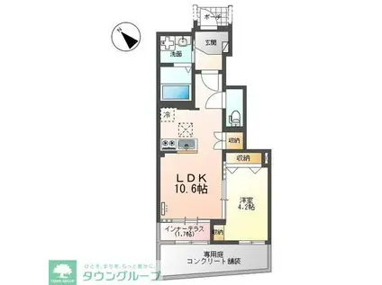 ソラーレ(1LDK/1階)の間取り写真