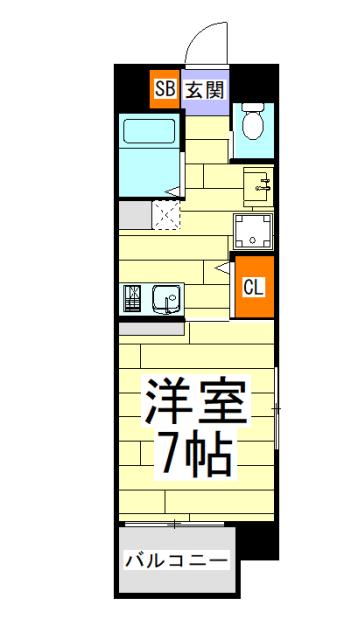 エナブル塚本(1K/3階)の間取り写真