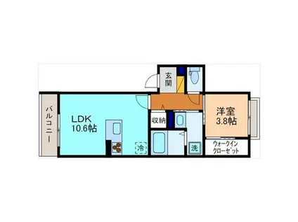 KIII(1LDK/1階)の間取り写真