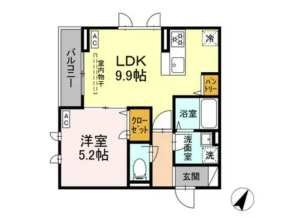 D′BLESS港南中央(1LDK/3階)の間取り写真