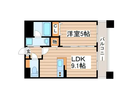 MCHATELET(1LDK/2階)の間取り写真