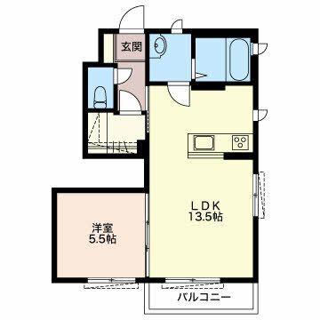 キャピタルハイツII(1LDK/1階)の間取り写真
