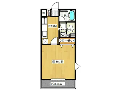 ロイヤルステージ宮城野(1K/2階)の間取り写真