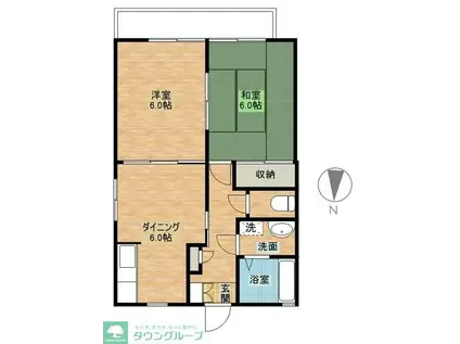 ウィータ・ベアータ(2DK/2階)の間取り写真