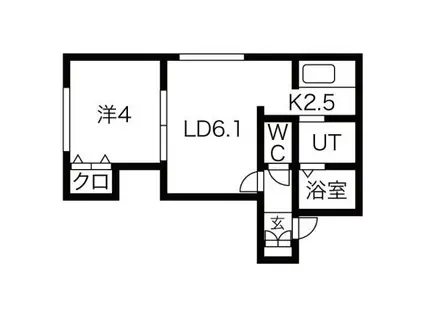 ハイマット(1LDK/4階)の間取り写真